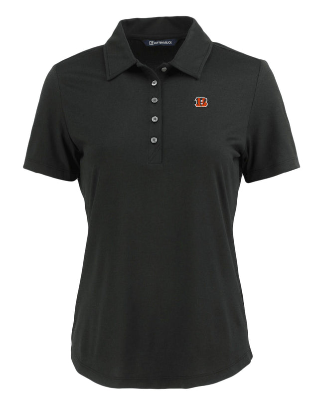 Bengals Cutter and Buck Women's Black Coastline Epic Comfort Eco Polo