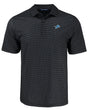 Lions Cutter and Buck Men's Black Pike Eco Shadow Check Print Polo