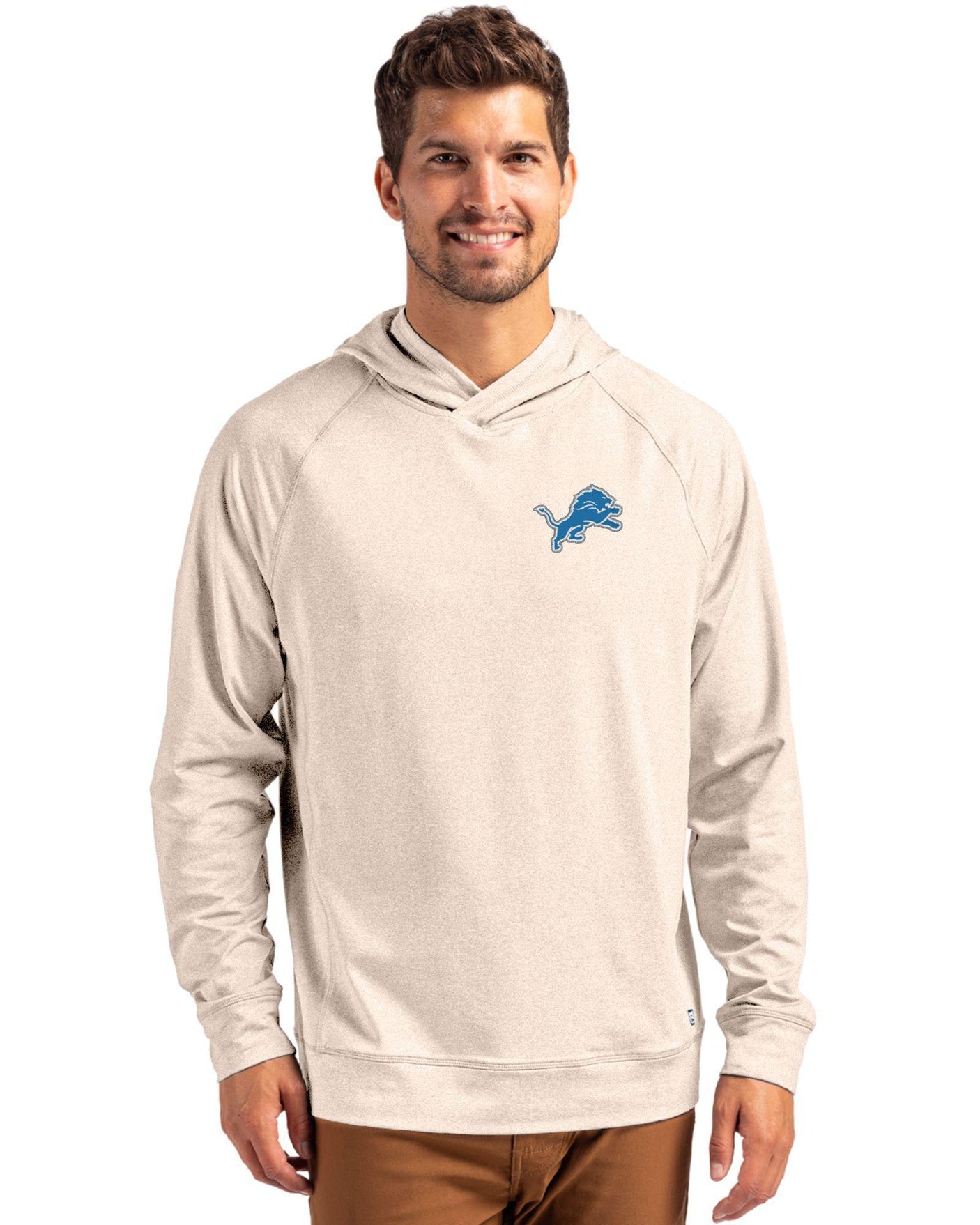 Lions Cutter & Buck Men's Adapt Eco Heather Hooded Pullover