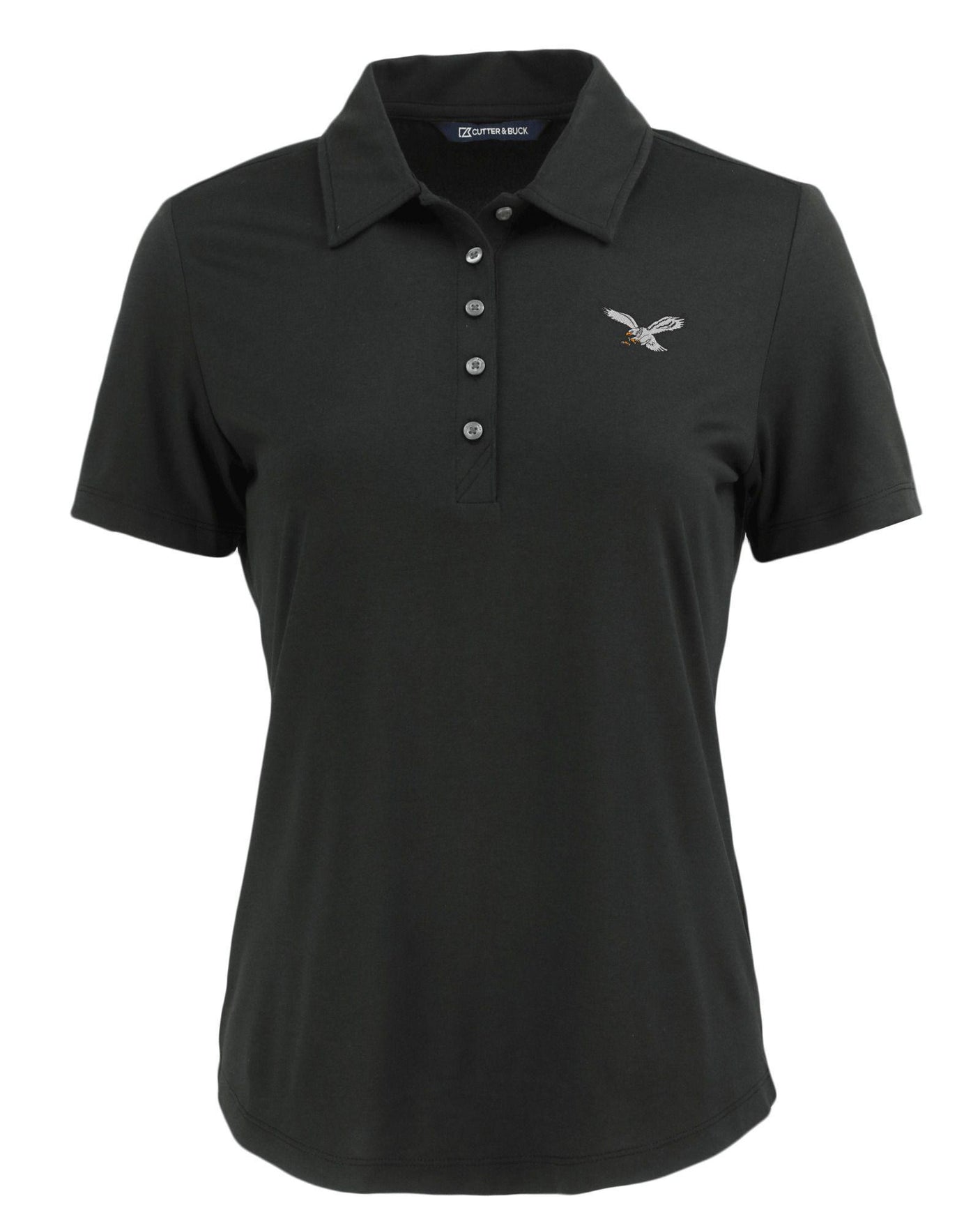 Eagles Cutter and Buck Women's Black Coastline Epic Comfort Eco Polo