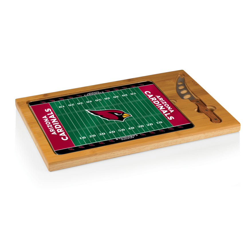 Cardinals Icon Glass Top Cutting Board & Knife Set by Picnic Time Pro Football Hall of Fame