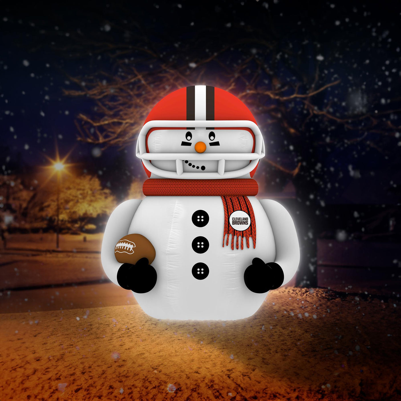 Browns Team Pride Inflatable Snowman Player