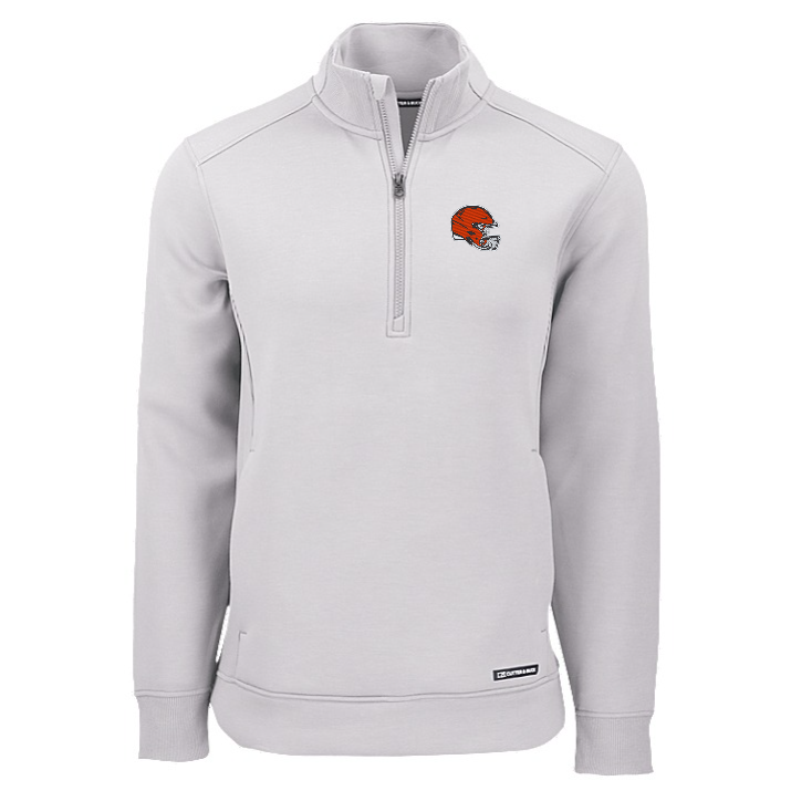 Browns Cutter and Buck Men's Grey Roam Eco Quarter Zip Pullover