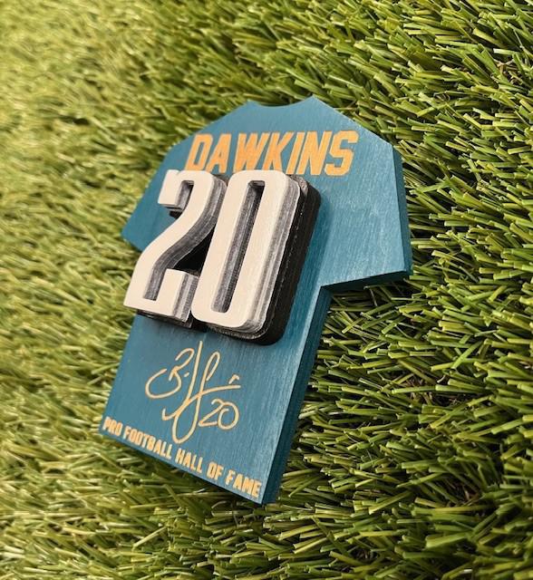 Brian Dawkins Wood Jersey Jumbo Magnet