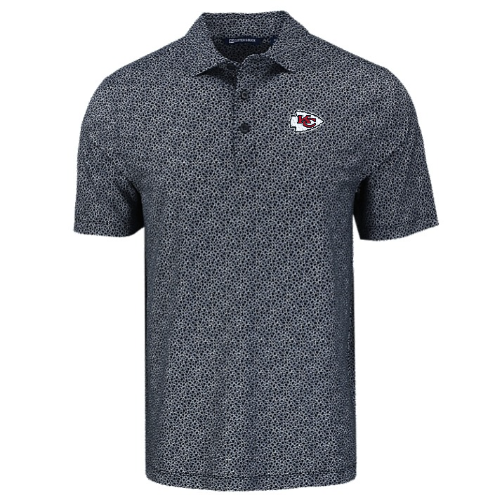 Chiefs Cutter and Buck Men's Pike Eco Pebble Print Recycled Polo