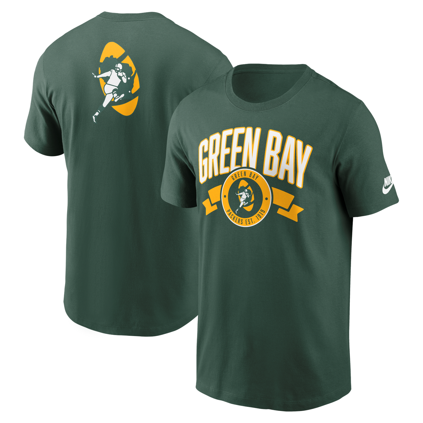 Packers 2025 Nike Men's Rewind Front and Back Hit T-Shirt