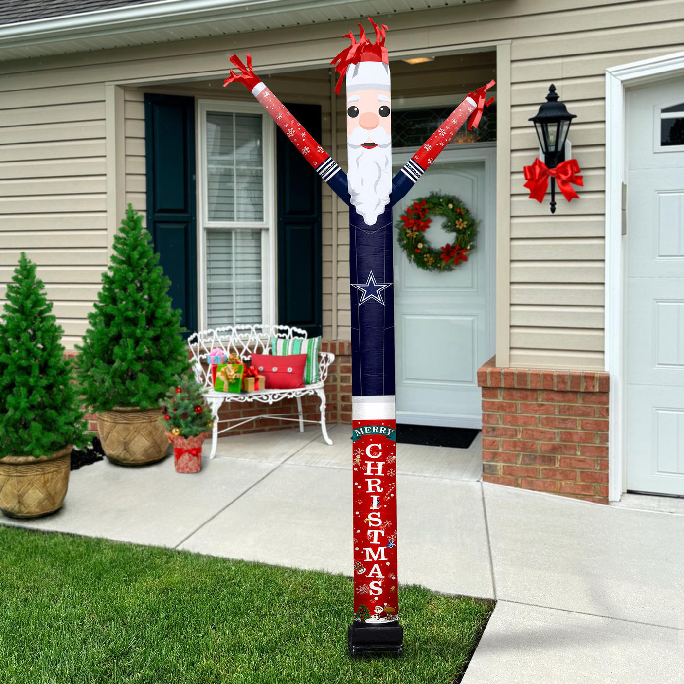 Cowboys Team Pride Inflatable Crazy Christmas Santa Sports Fan
