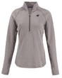 Panthers Cutter and Buck Women's Grey Peshastin Eco Fleece Half Zip Pullover
