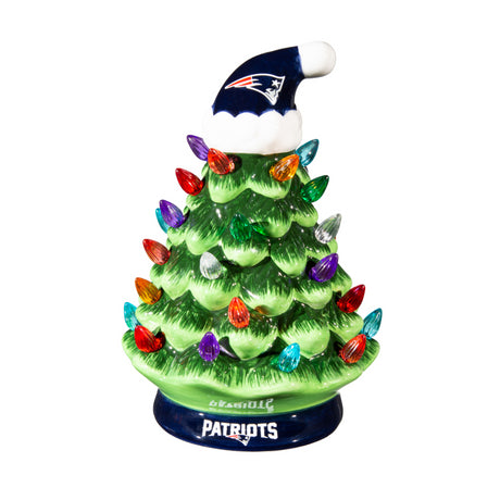 Patriots LED 8" Ceramic Christmas Tree