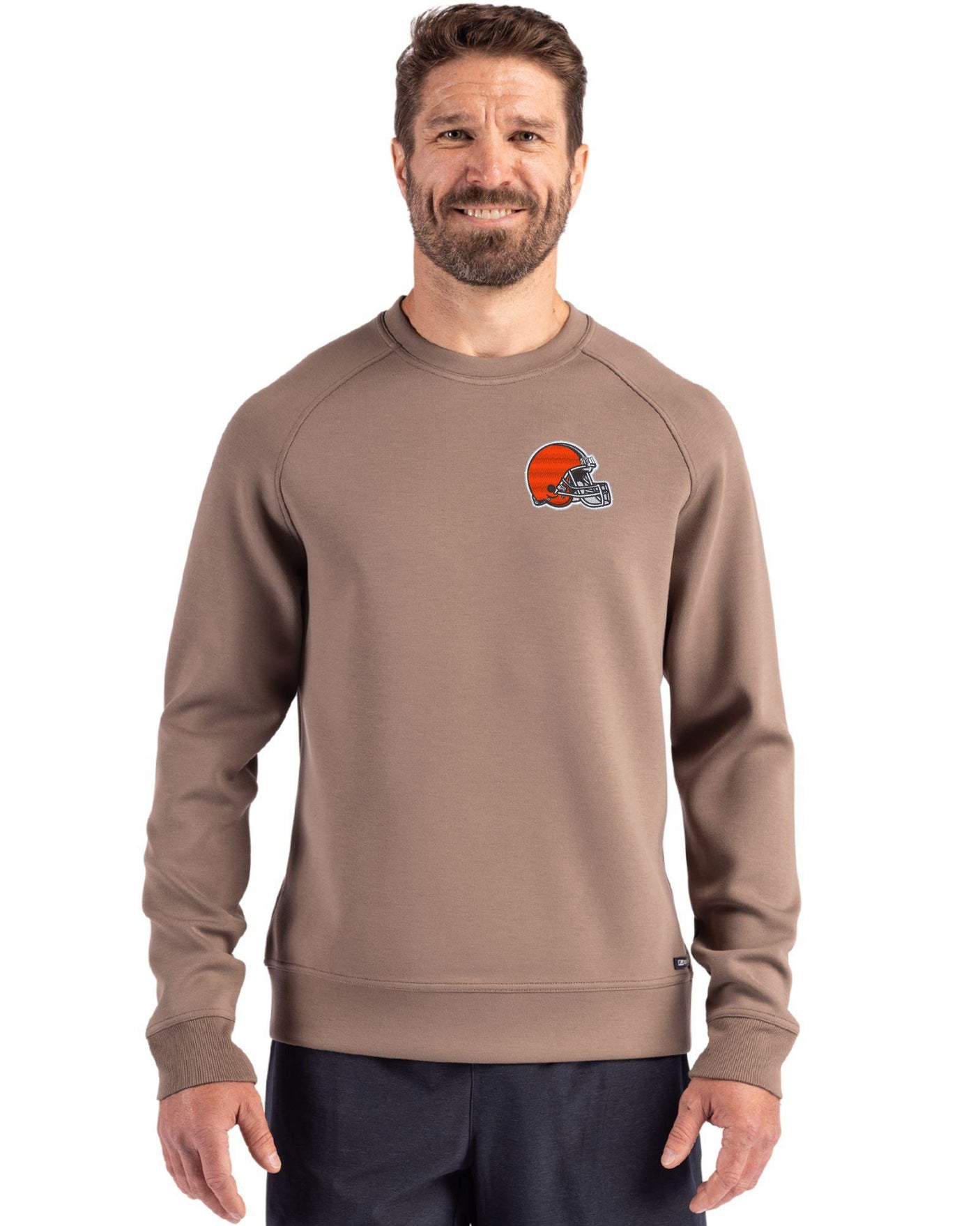 Browns Cutter & Buck Men's Roam Eco Crew Neck Pullover