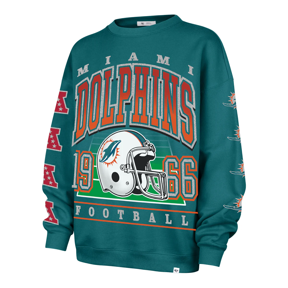 Dolphins 2025 '47 Brand Women's Go Big Oversized Crewneck