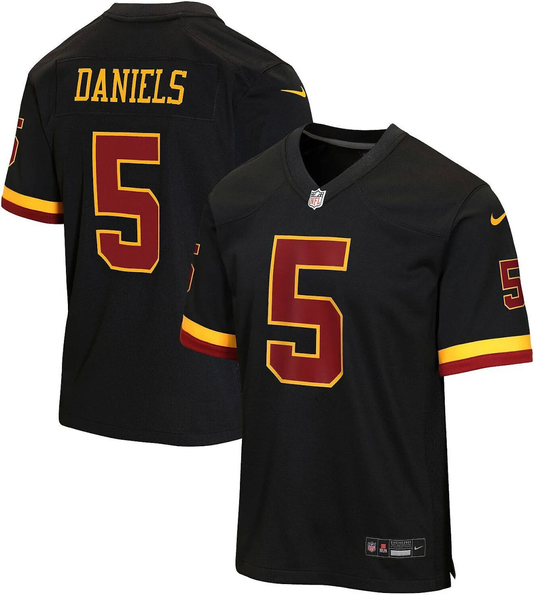Commanders Jayden Daniels 2026 Youth Alternate Nike Game Jersey Pro Football Hall of Fame