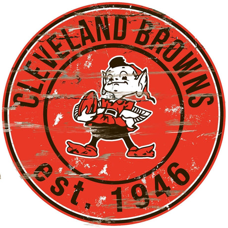 Browns Established Date Distressed Round Wall Art