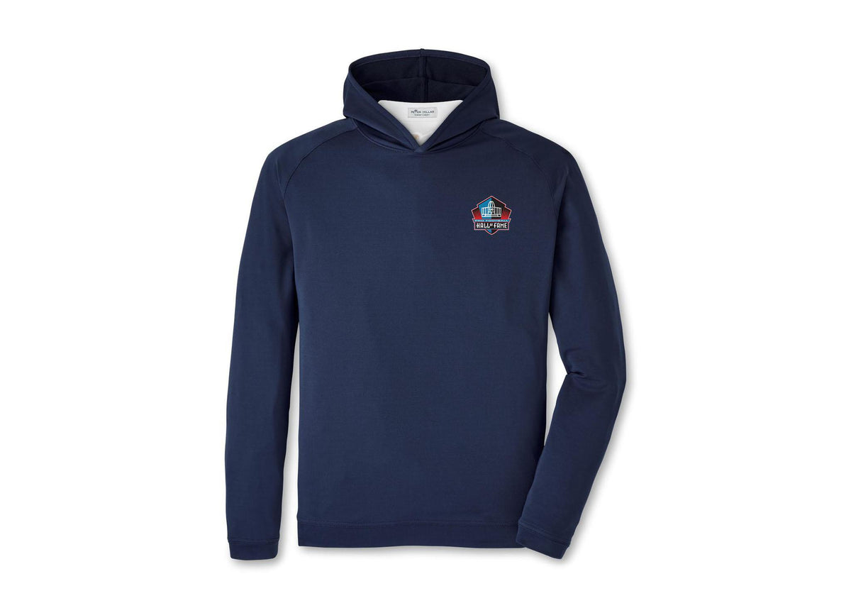 Hall of Fame Peter Millar Men's Navy Pine Performance Hoodie Pro Football Hall of Fame