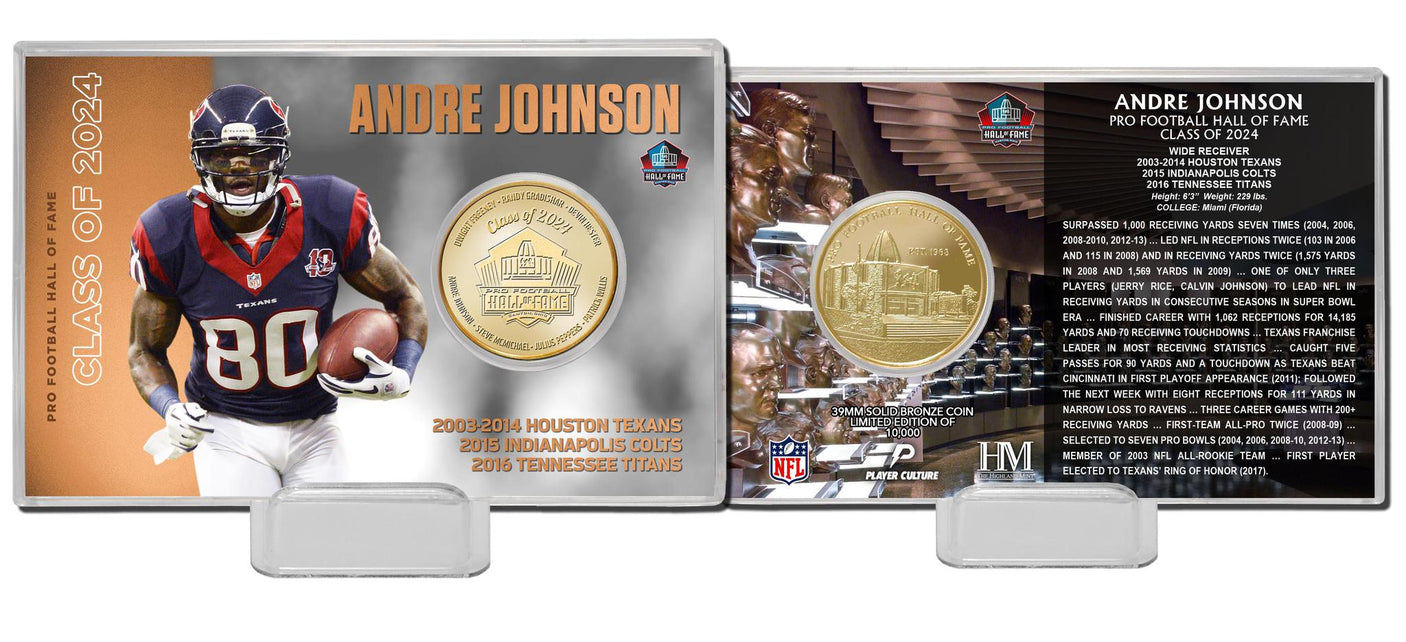 Andre Johnson Class of 2024 Bronze Coin Card- DS