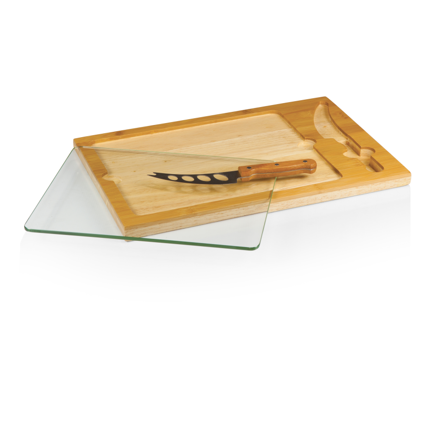 Vikings Icon Glass Top Cutting Board & Knife Set by Picnic Time Pro Football Hall of Fame