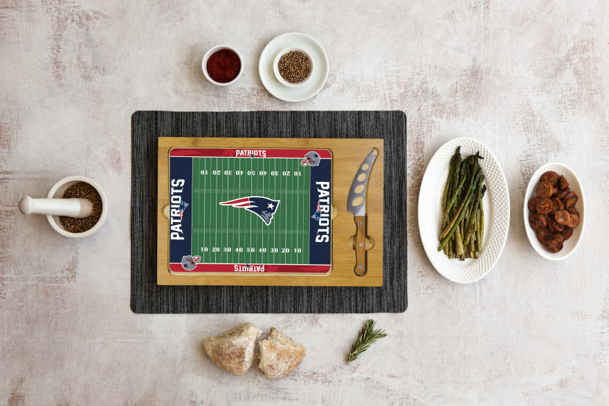 Patriots Icon Glass Top Cutting Board & Knife Set by Picnic Time