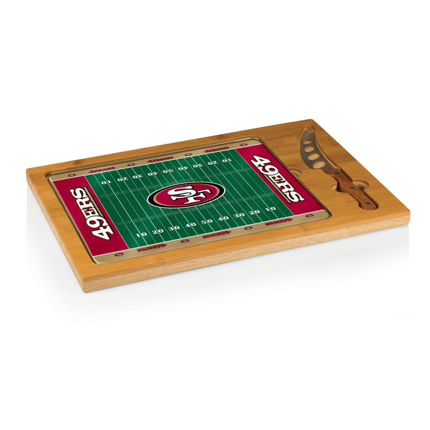 49ers Icon Glass Top Cutting Board & Knife Set by Picnic Time