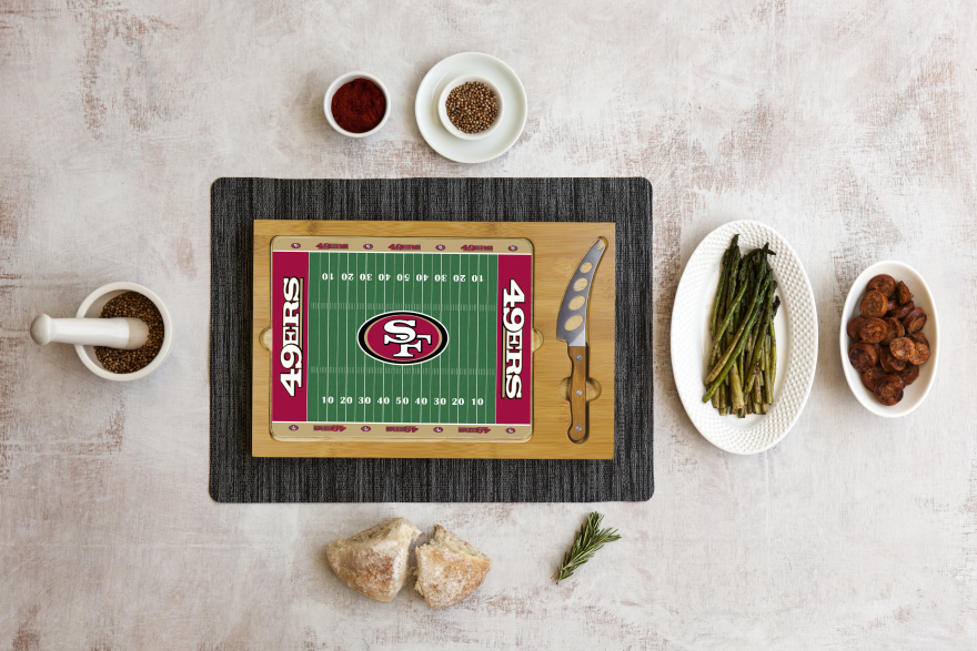 49ers Icon Glass Top Cutting Board & Knife Set by Picnic Time