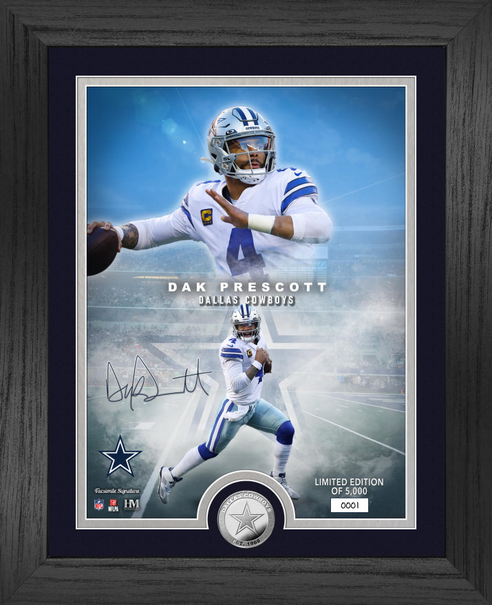 Dallas Cowboys Dak Prescott NFL Legends Silver Coin Photo Mint