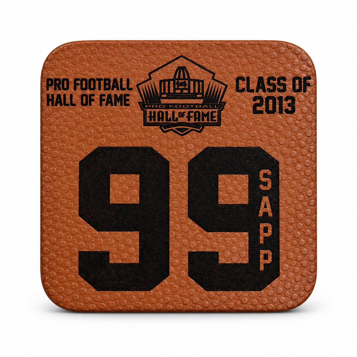 Warren Sapp Leather Player Coaster Pro Football Hall of Fame