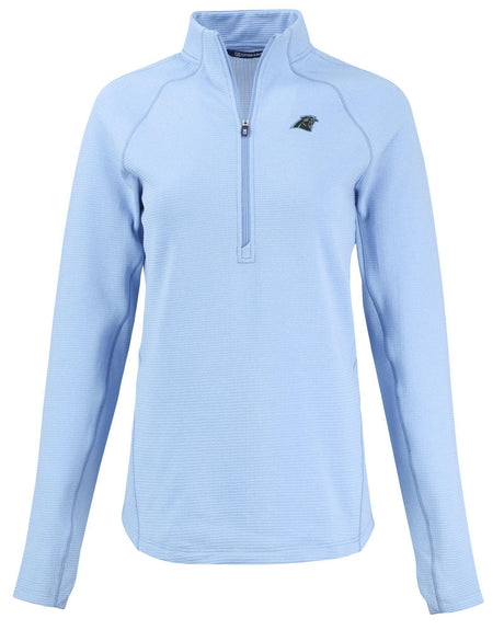 Panthers Cutter and Buck Women's Blue Peshastin Eco Fleece Half Zip Pullover