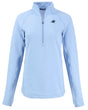 Panthers Cutter and Buck Women's Blue Peshastin Eco Fleece Half Zip Pullover