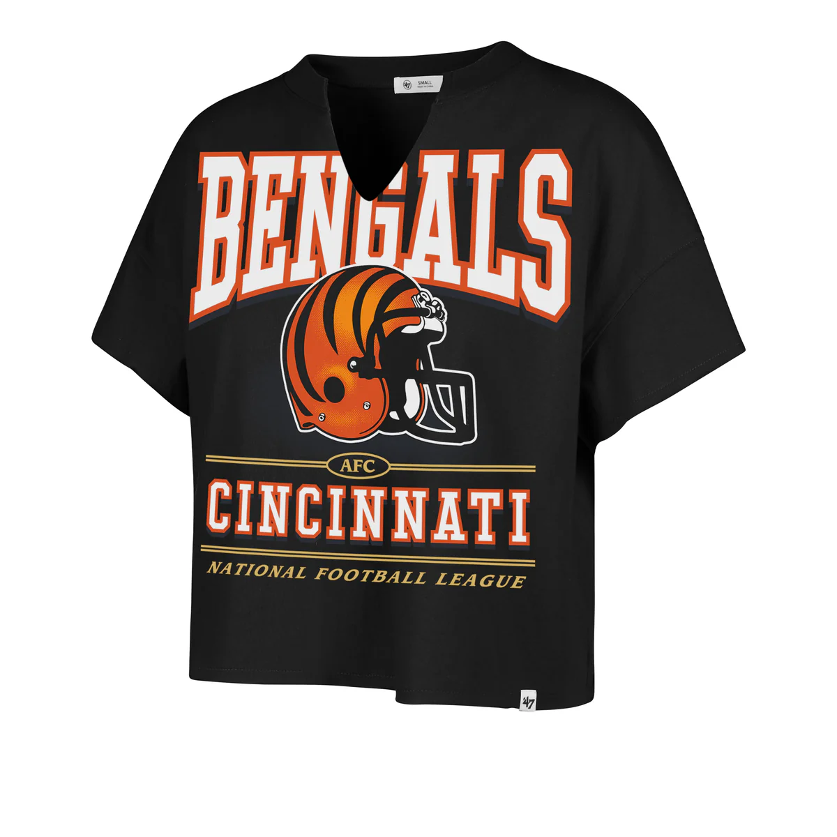 Bengals 2025 '47 Brand Women's Elation Oversized Notch T-Shirt