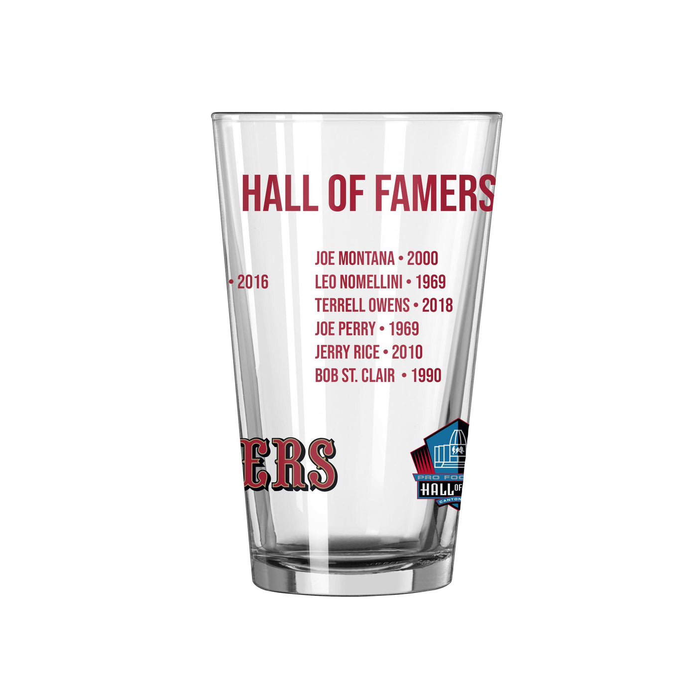 49ers Hall of Famer Pint Glass