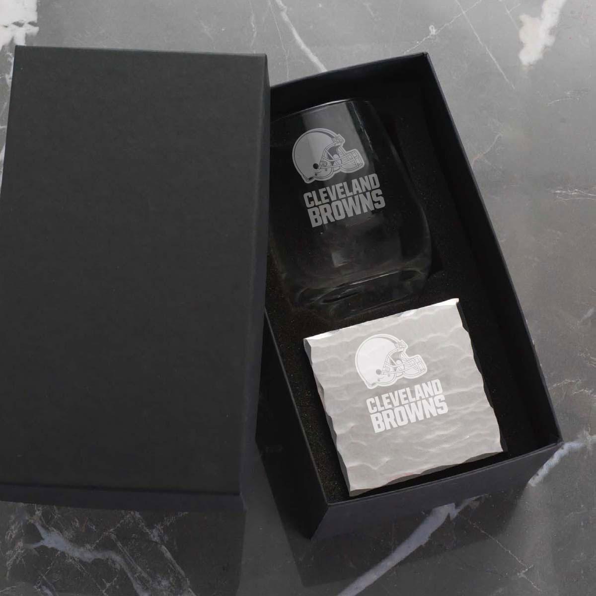 Browns Single Wine and Coaster Set