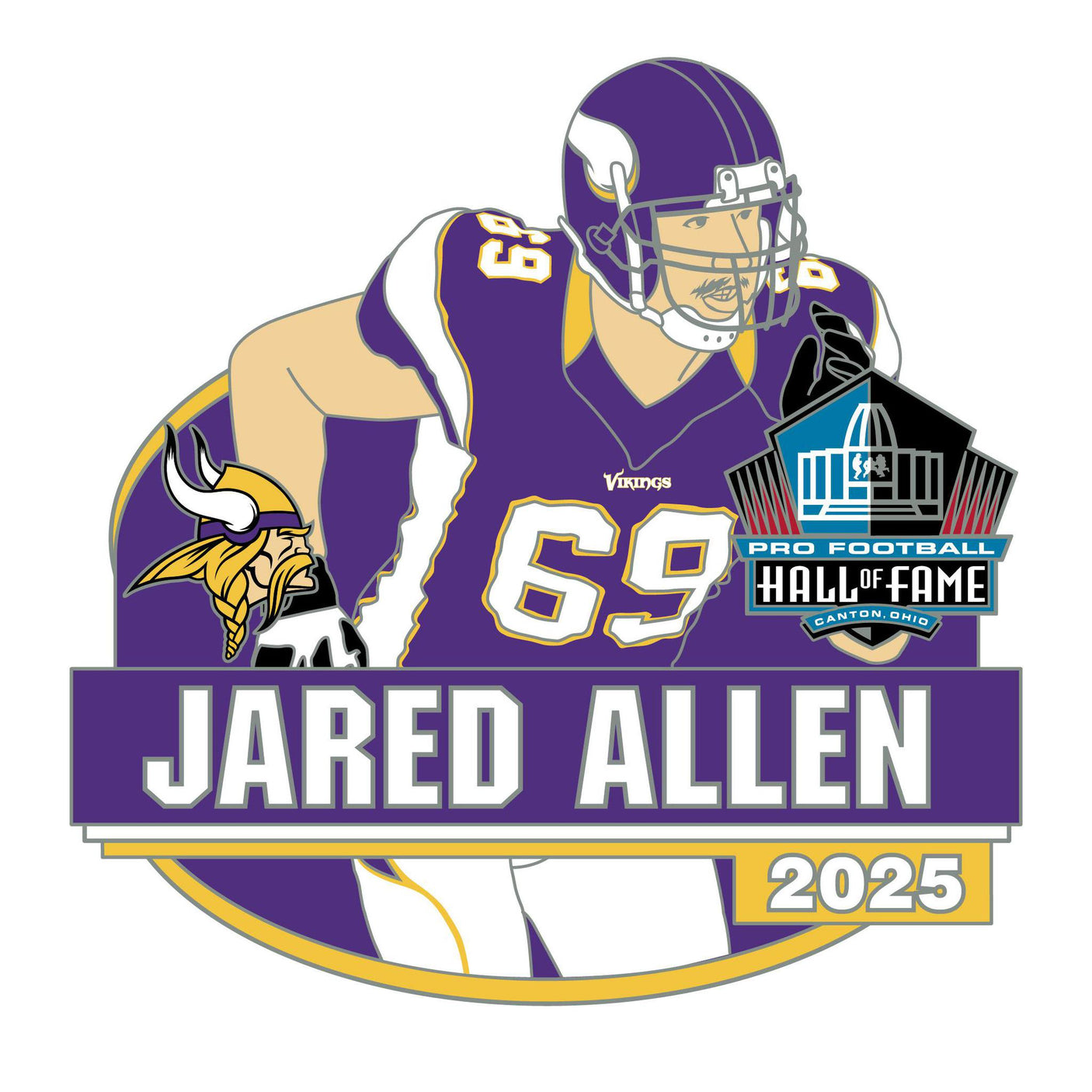Jared Allen Vikings Class of 2025 Action Pin