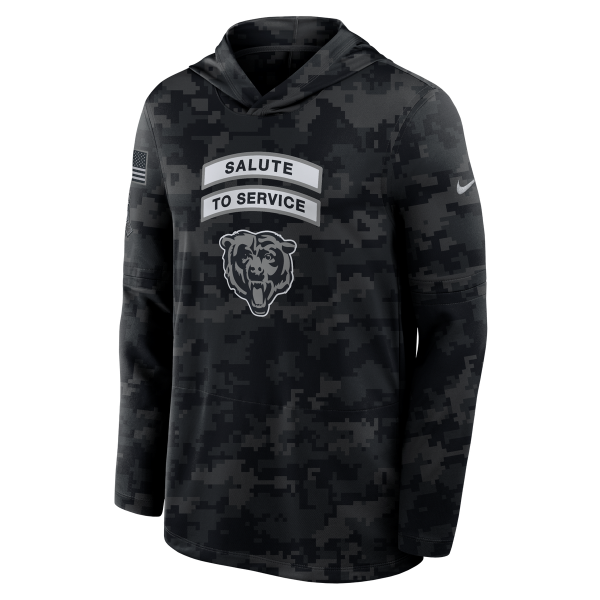 Bears 2026 Nike Men's Salute to Service Hooded Long Sleeve Top