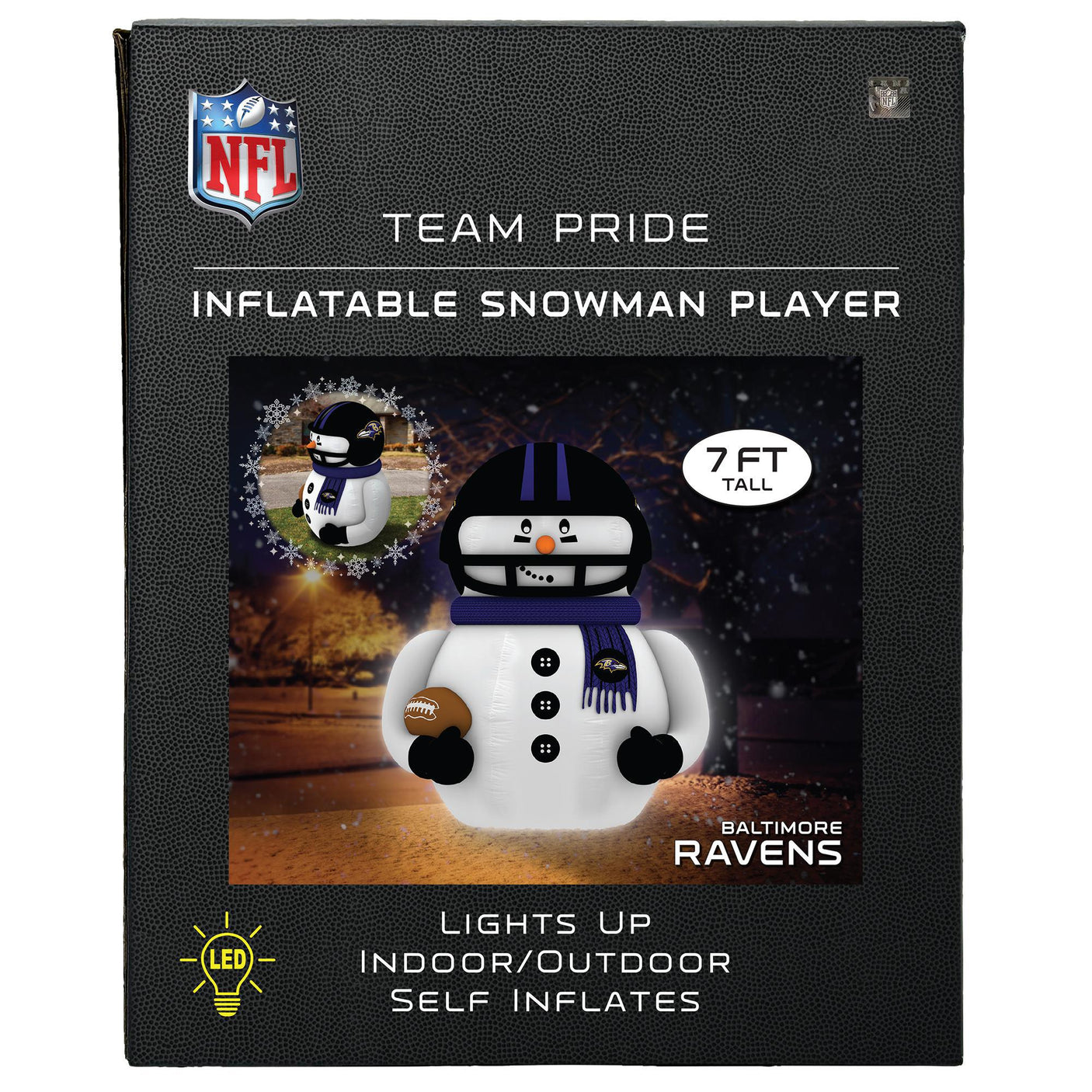 Ravens Team Pride Inflatable Snowman Player