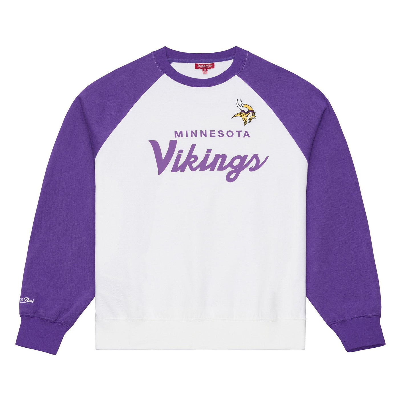 Vikings 2026 Mitchell & Ness Women's NFL Head Coach Raglan Crewneck Pro Football Hall of Fame