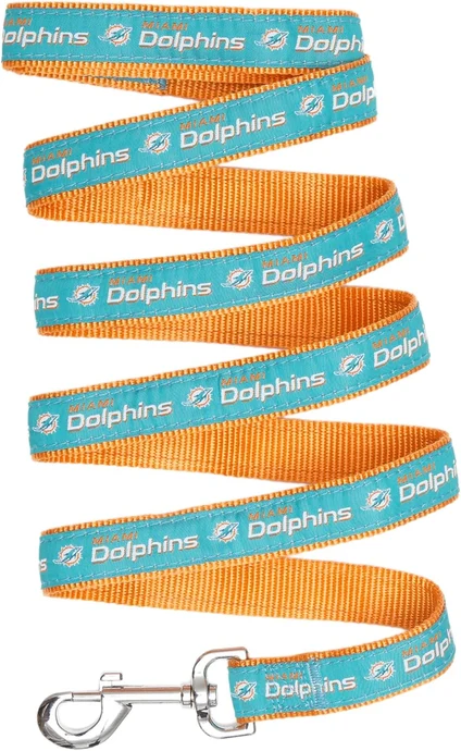 Dolphins Pets First Satin Dog Leash