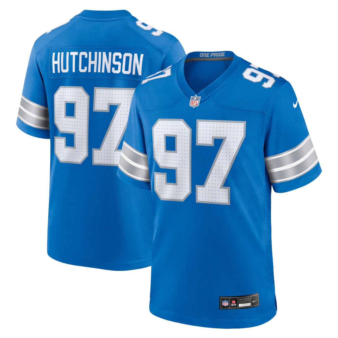 Lions Aidan Hutchinson Men's Blue Nike Game Jersey