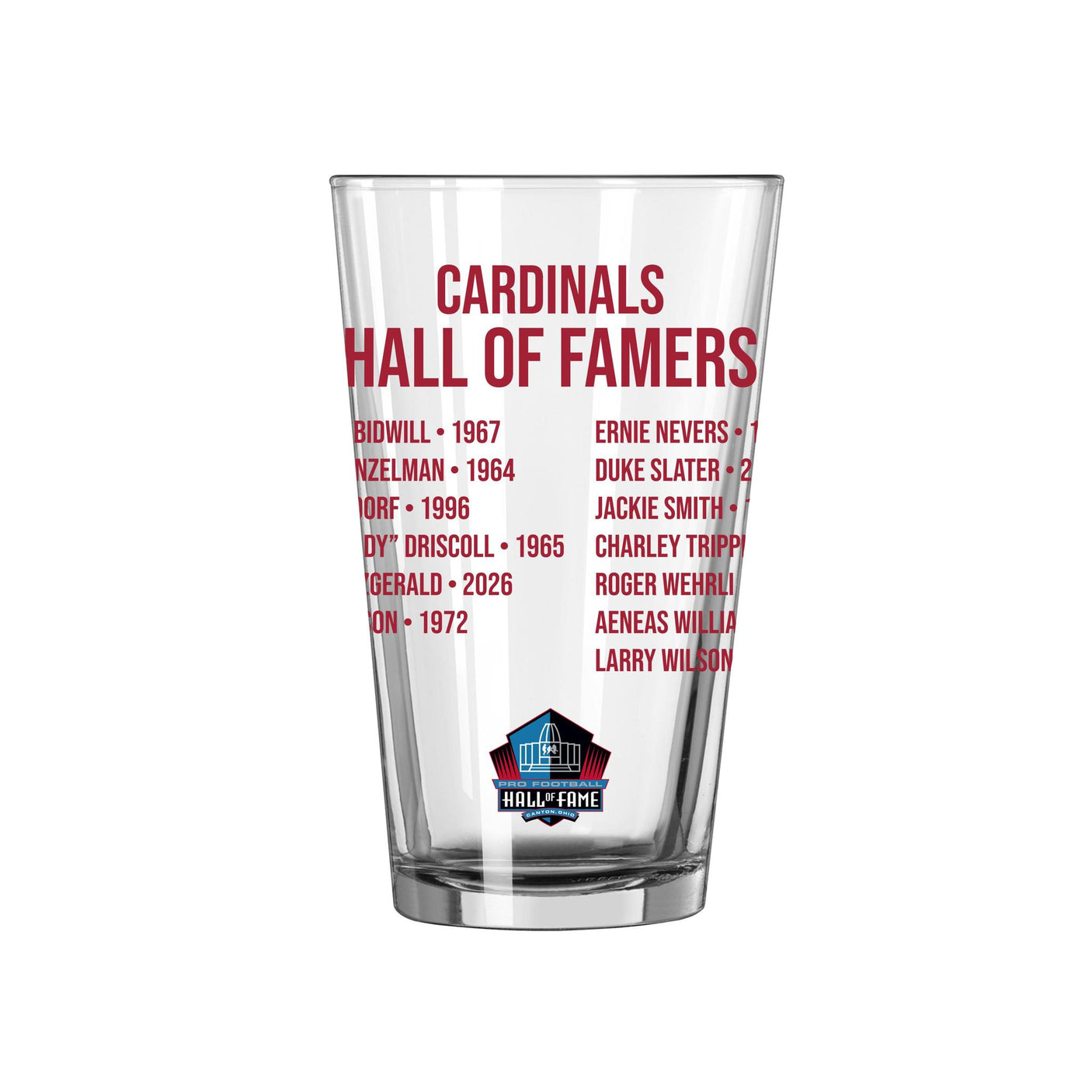 Cardinals 2026 Hall of Famer Pint Glass