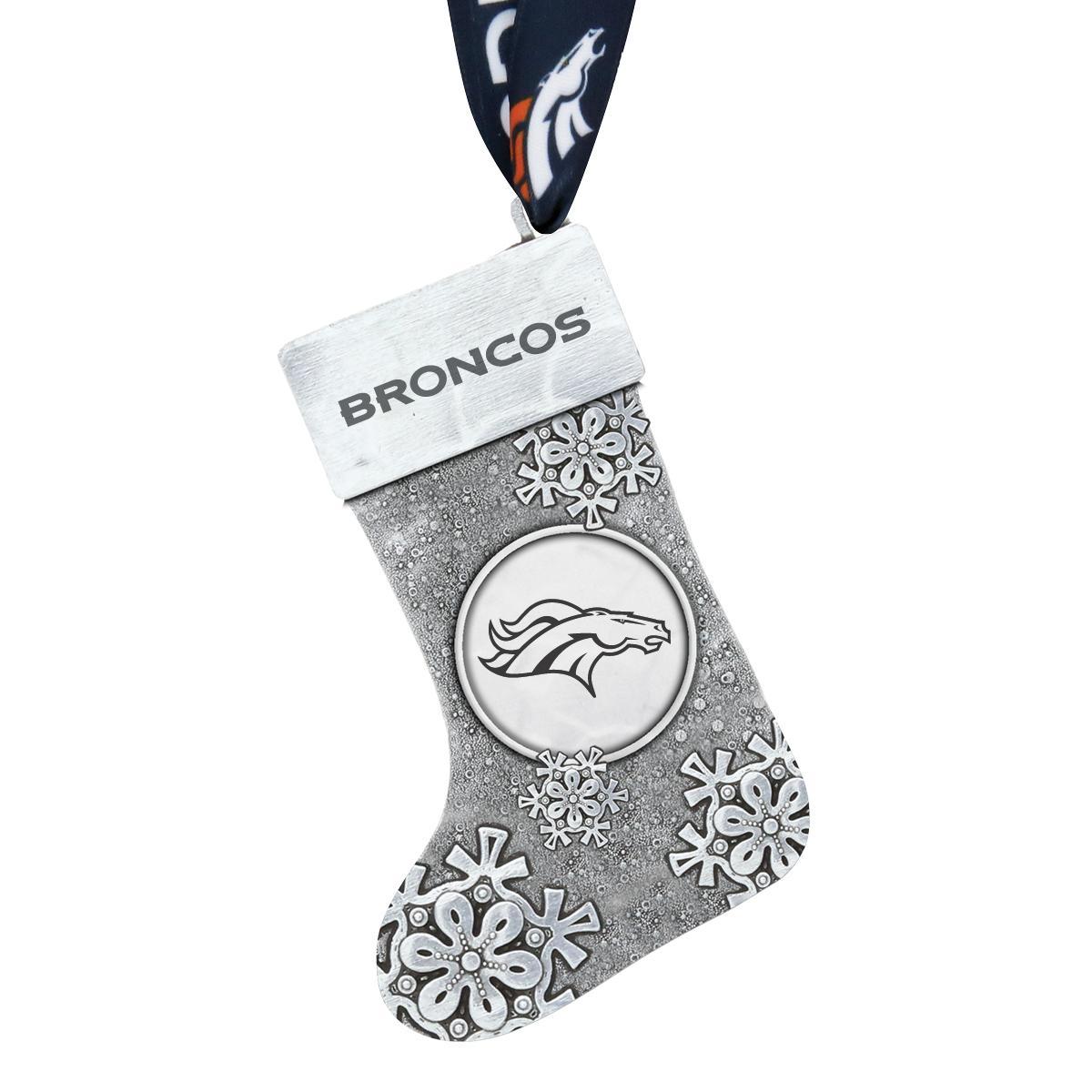 Broncos Snowflake Stocking Ornament