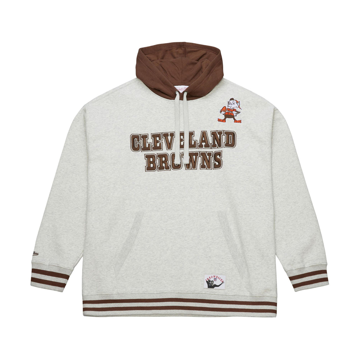 Browns 2025 Mitchell & Ness Men's NFL Off Season Fleece Hoodie Vintage Logo Sweatshirt