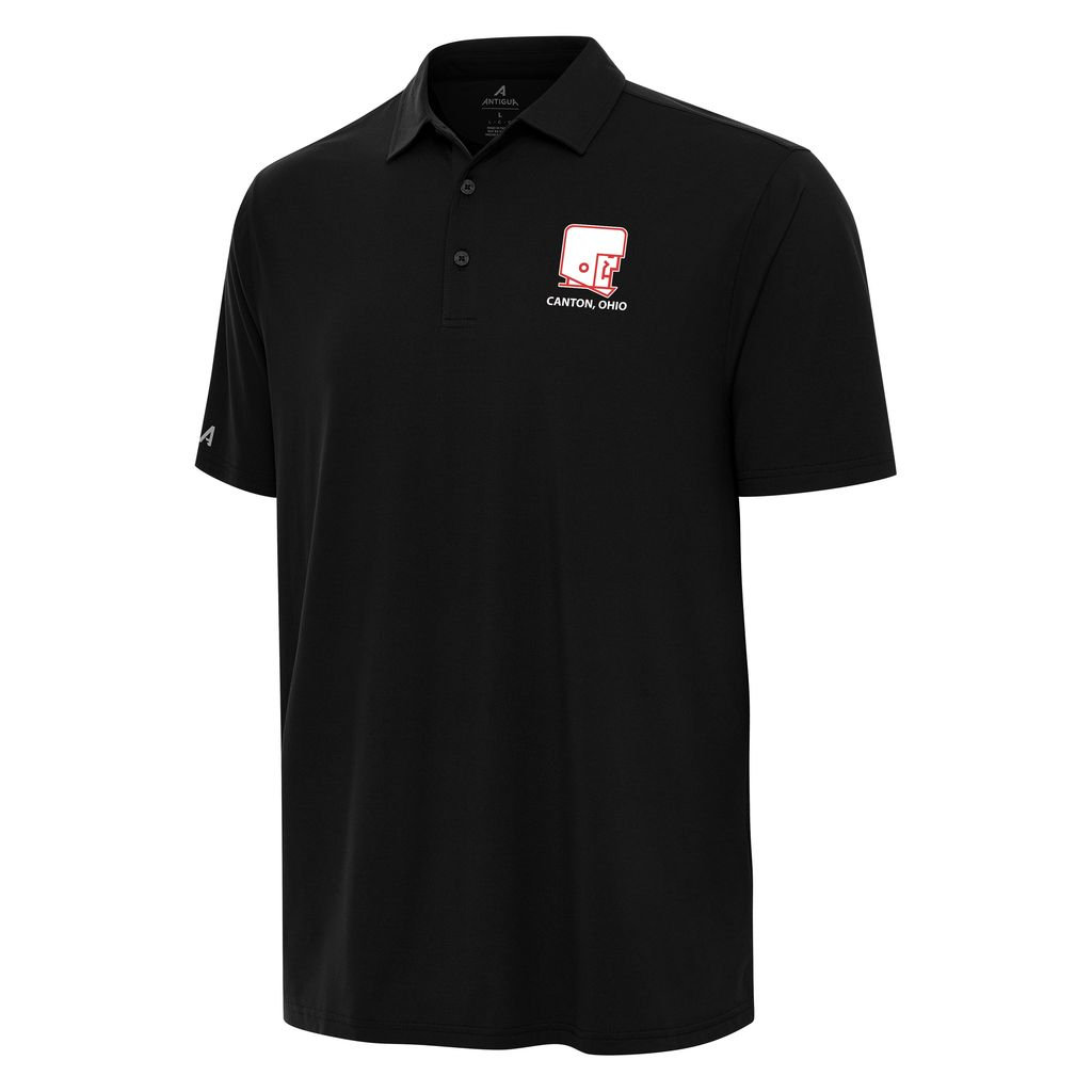 Hall of Fame Antigua Men's Black Solid Era Throwback Polo