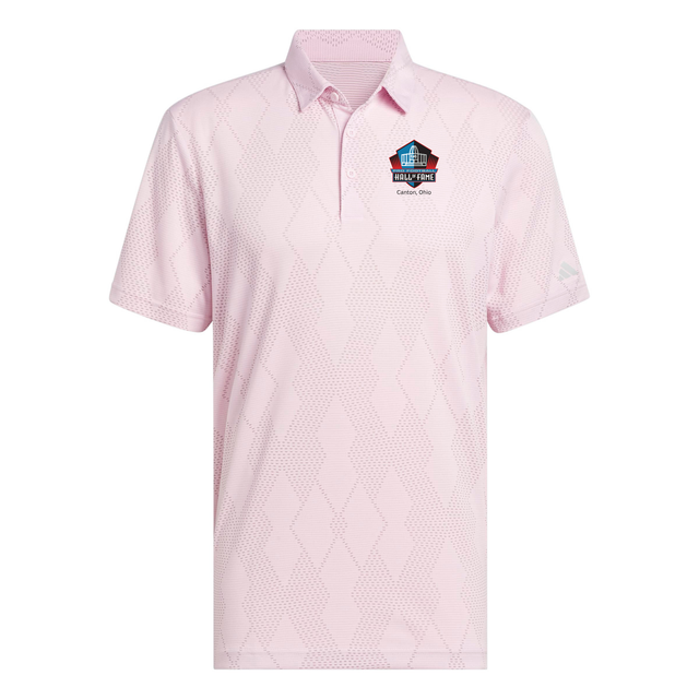 Hall of Fame Men's Clear Pink Adidas Ultimate365 Micro Textured Polo