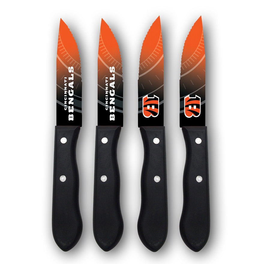 Bengals 4-Piece Stainless Steel Steak Knife Set