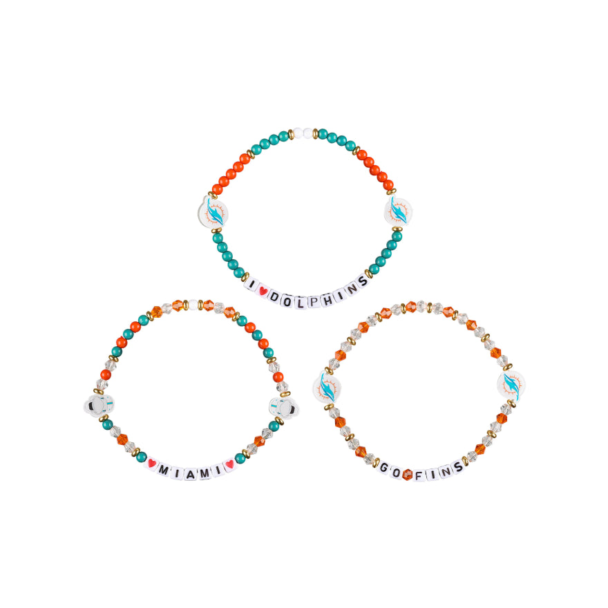 Dolphins 3 Pack Bracelets