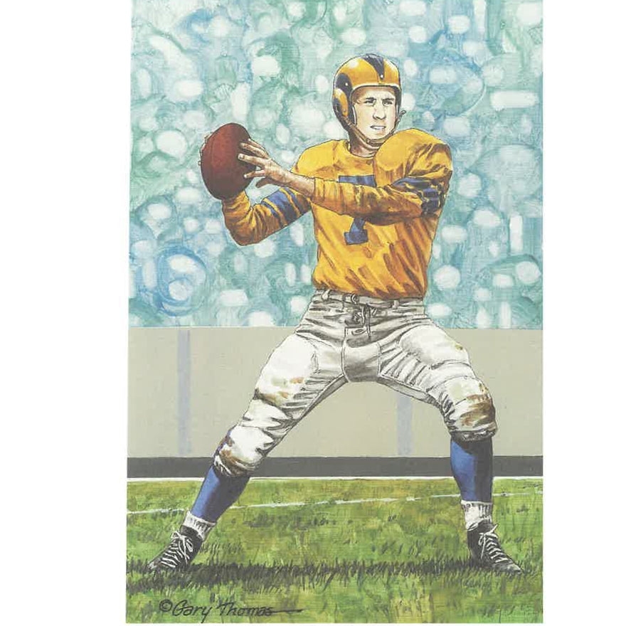Bob Waterfield Goal Line Art Proof Card Pro Football Hall of Fame