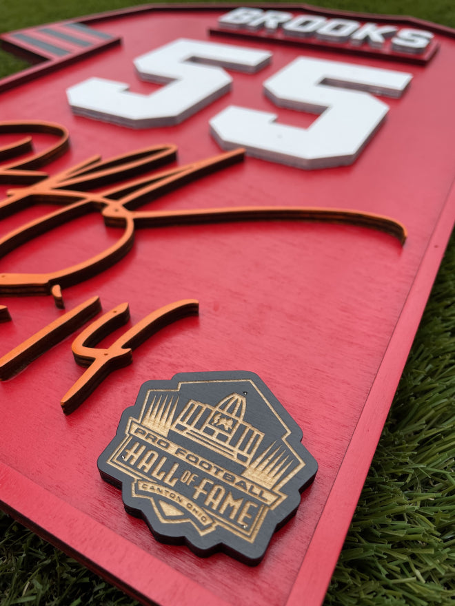 Derrick Brooks Wood Jersey 3D Sign - DS