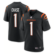 Bengals Ja'Marr Chase Nike Men's Black Game Jersey