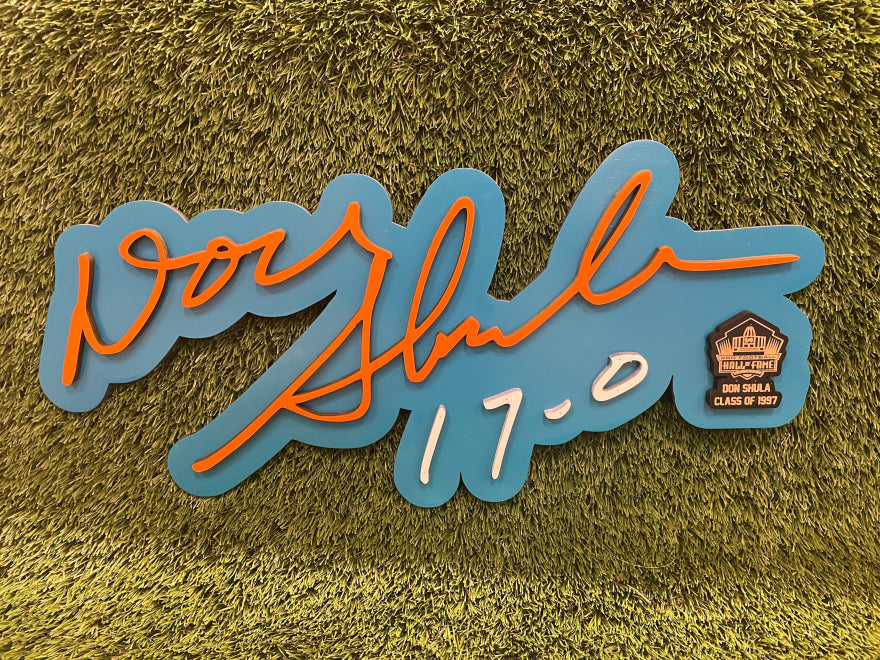 Don Shula 3D Alt Signature Color Wall Sign