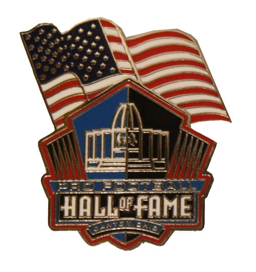Hall of Fame Logo and American Flag Pin Pro Football Hall of Fame