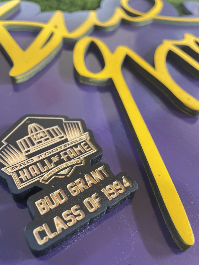 Bud Grant 3D Signature Color Wall Sign - DS