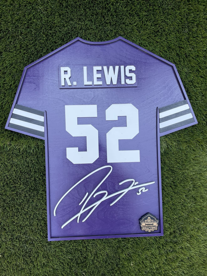 Ray Lewis Wood Jersey 3D Sign Pro Football Hall of Fame